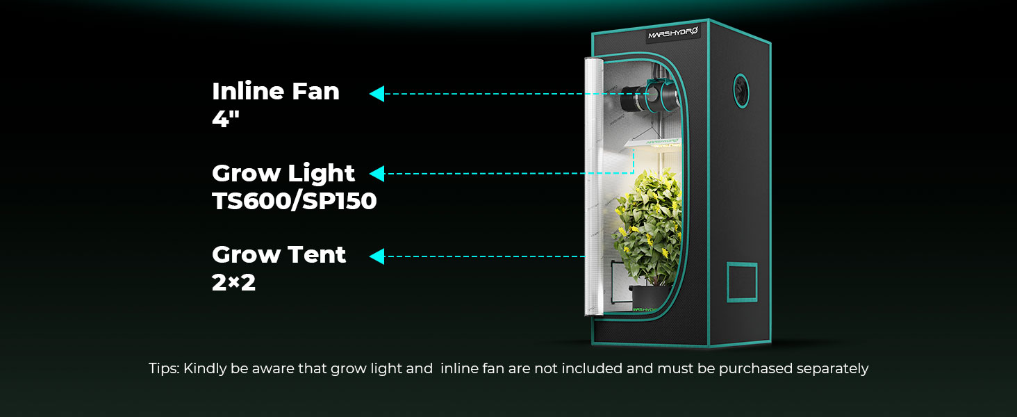 11.70x70x160-suggested fan and light combine with mars hydro grow tent-1